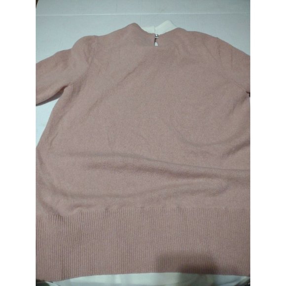 Charter Club Luxury Cashmere Sweater Pink Layered White Embellished Size M - Picture 4 of 5